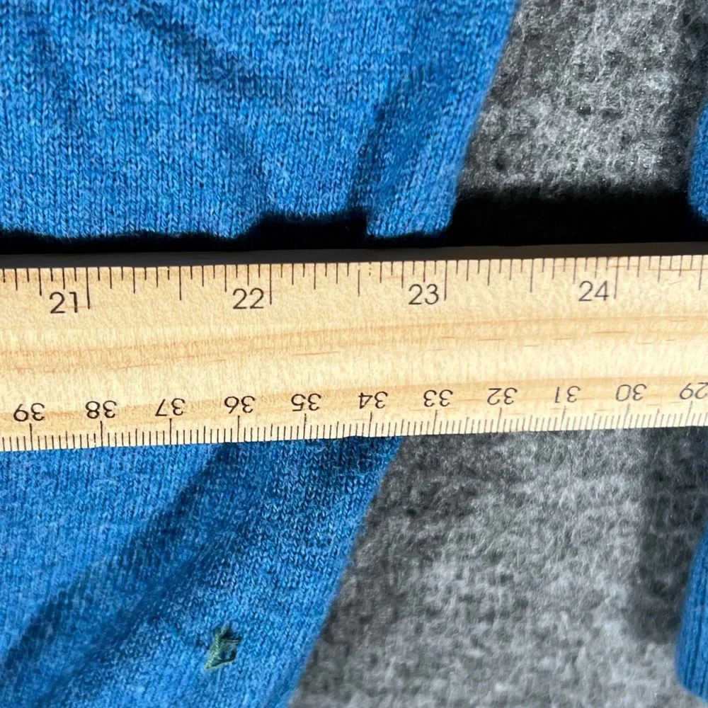 L.L.Bean‎ Mens Long Sleeve Polo Shirt XL Blue Cotton Cashmere Blend Knit